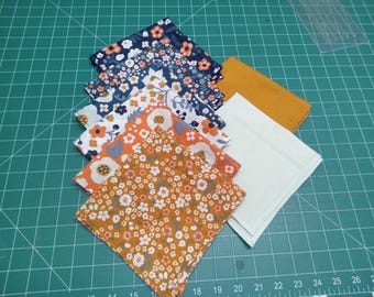 Organic Cotton Handkerchief: Lightweight Floral Print Hanky (12-13 or 16 inch) - gift ready