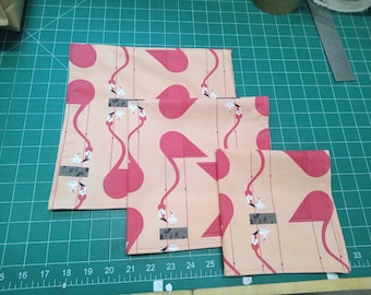 Mother's Day - Flamingo - Organic Cotton Poplin Handkerchief Napkin Bandana