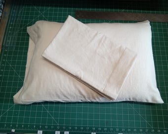 Pillow case - Undyed, Unbleached Organic Cotton Flannel - made to order