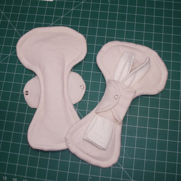 Organic Cotton Moon Pads - Heavy Flow Overnight - Feminine Hygiene Napkins - trifold insert - made to order