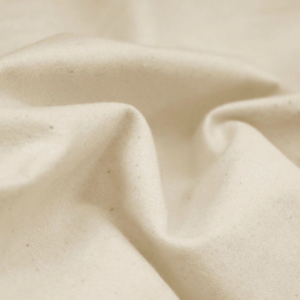 Organic Cotton Flannel By the Yard, five yard and Half Yard -  Undyed Unbleached