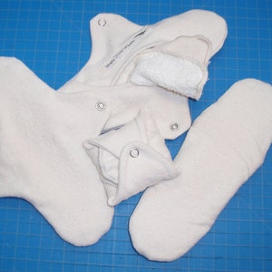 Ready to Ship - Organic Cotton Moon Pads - Day Pads - Feminine Hygiene Napkins - Panty Liners - undyed/unbleached