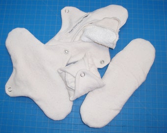 Organic Cotton Moon Pads - Day Pads - Feminine Hygiene Napkins - Panty Liners - Made to Order