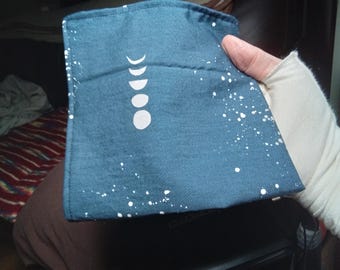 Moon Phase Handkerchief: Handmade Organic Cotton Poplin (13-inch)