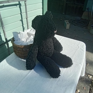 Organic Cotton Sherpa Teddy Bear - black or natural - 16 inches image 6