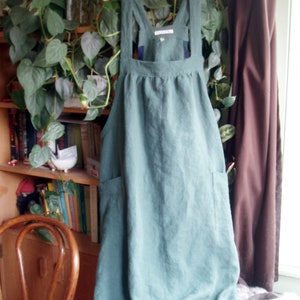 Long Medium weight Linen Smock - Fits sizes Large to Extra Extra Large - Custom sizing available - made to order