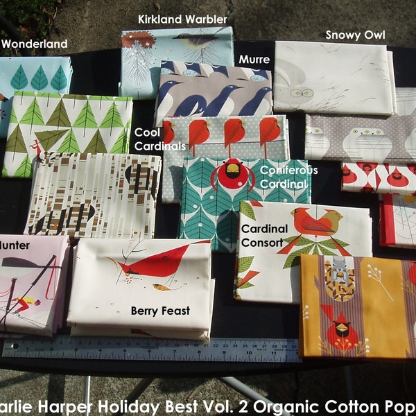 Holiday Best Vol. 2 - Organic Cotton Poplin Fat Quarters - Singles  - Charley Harper for Birch Fabrics