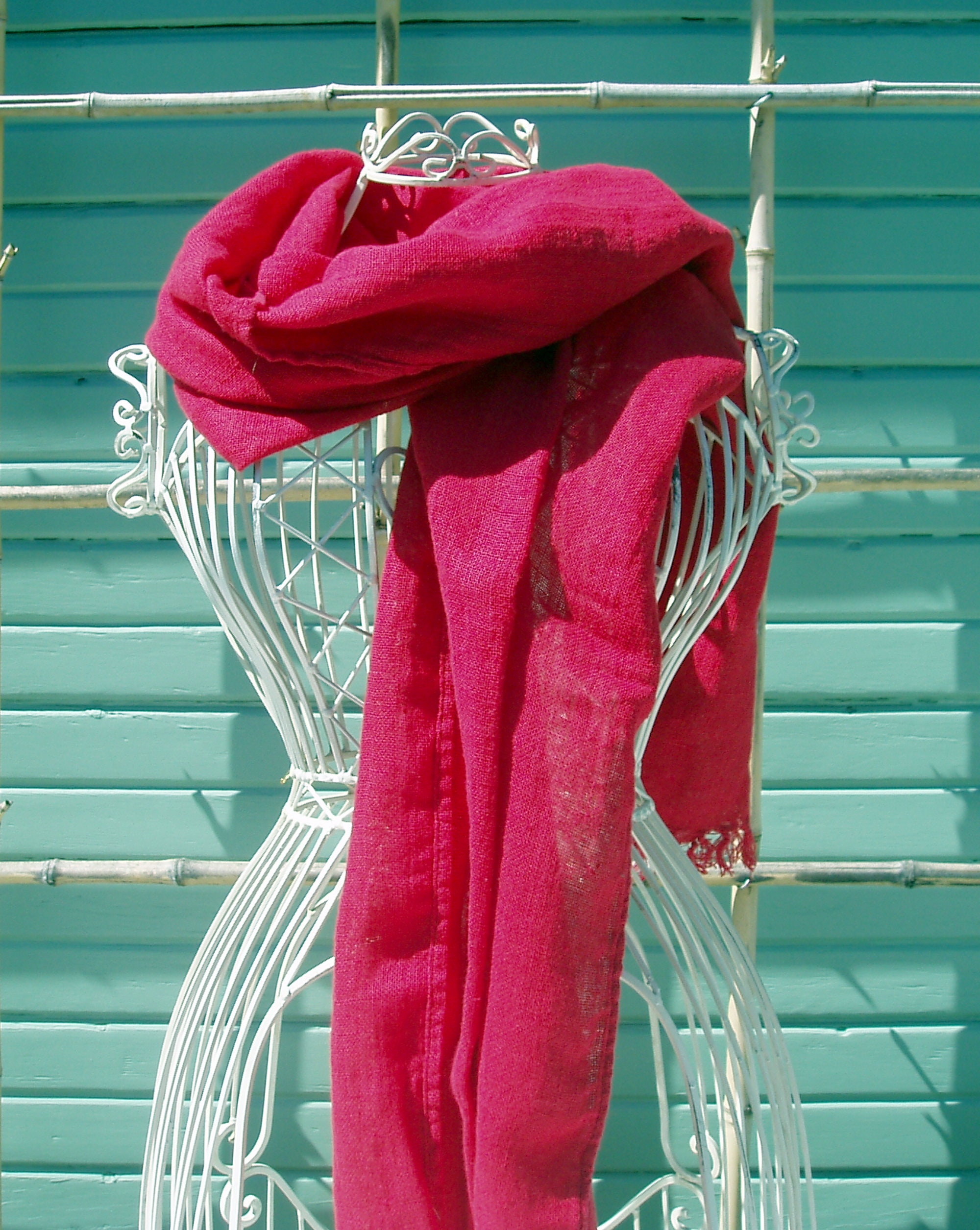 READY TO GIFT Rustic Hand Tied Linen Scarf Shawl Wrap Etsy