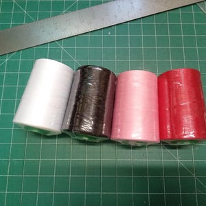 Scanfil Organic Cotton Thread Cone: 5000m - Sewing - black, red, pink or white