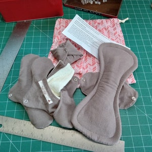 Organic Cotton Moon Pads - Starter Kit - Feminine Hygiene Napkins - Overnight set - Day Pads Set - made to order