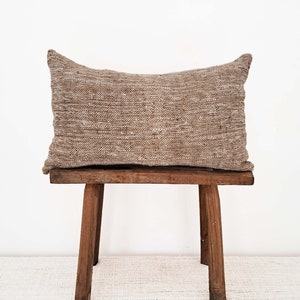 Jute Pillow, Lumbar Pillow Cover 14x24, Lumbar Support Cushion, Back Support Pillow