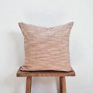 Handwoven Lurik Pillow Cover, Earth Tone Striped Java Cotton Cushion