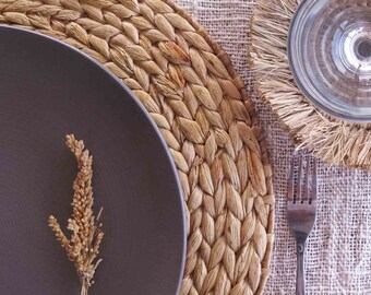 Wicker round placemats, Natural fiber handwoven placemats