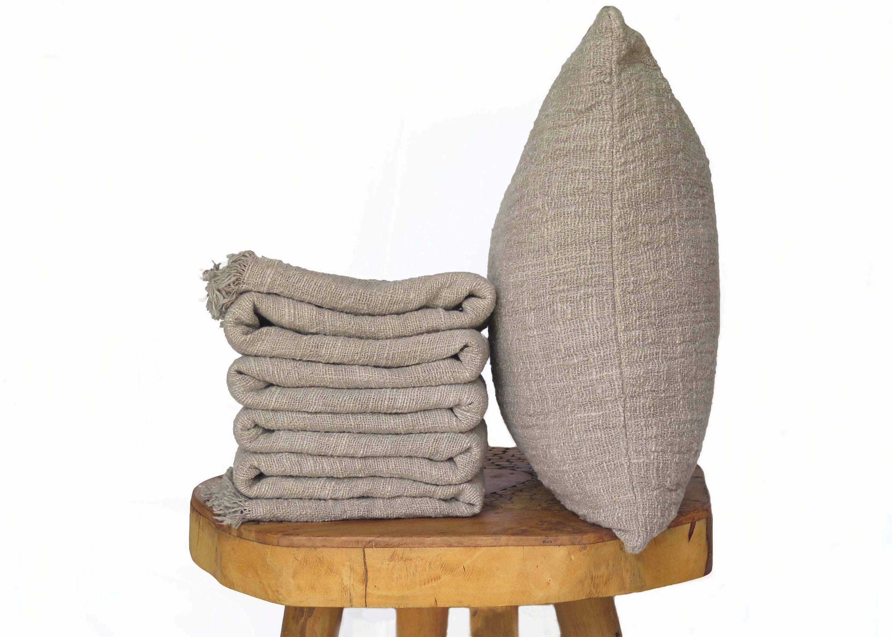 Taupe Grey Throw Pillow, Vegan Gift, Organic Conscious Gifts, Stone ...