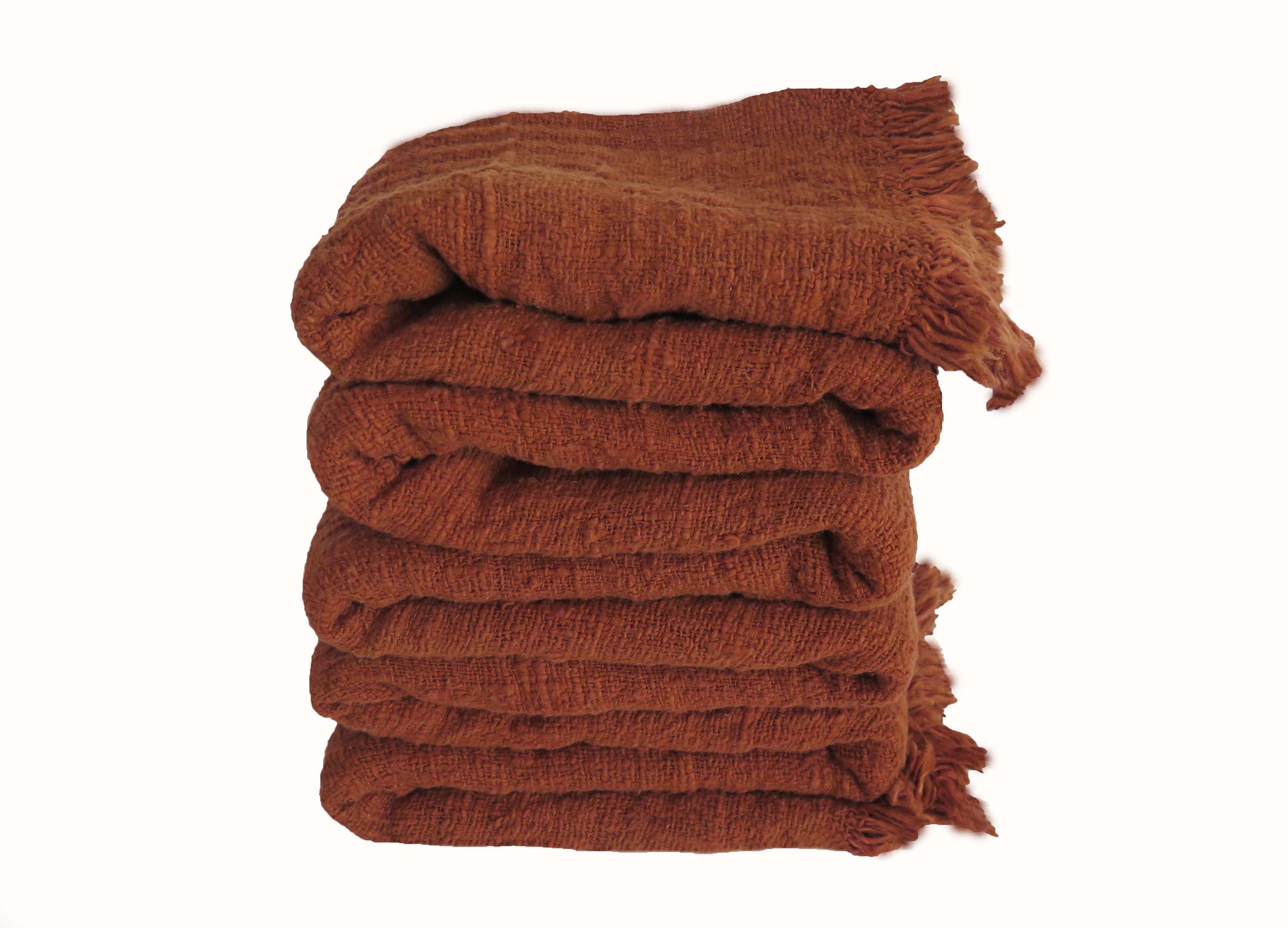 Rust orange throw blanket sales