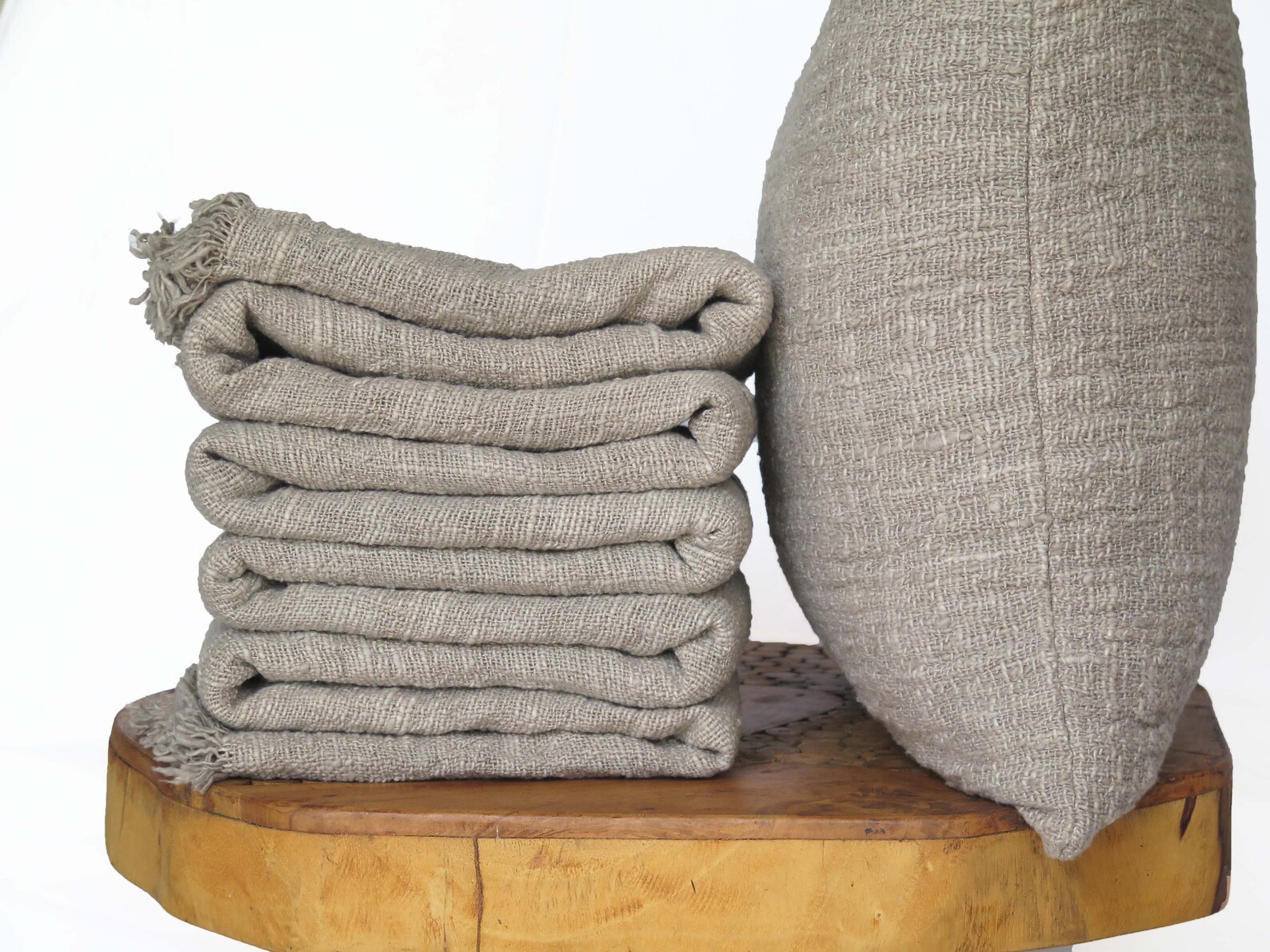 Taupe Grey Throw Pillow, Vegan Gift, Organic Conscious Gifts, Stone ...