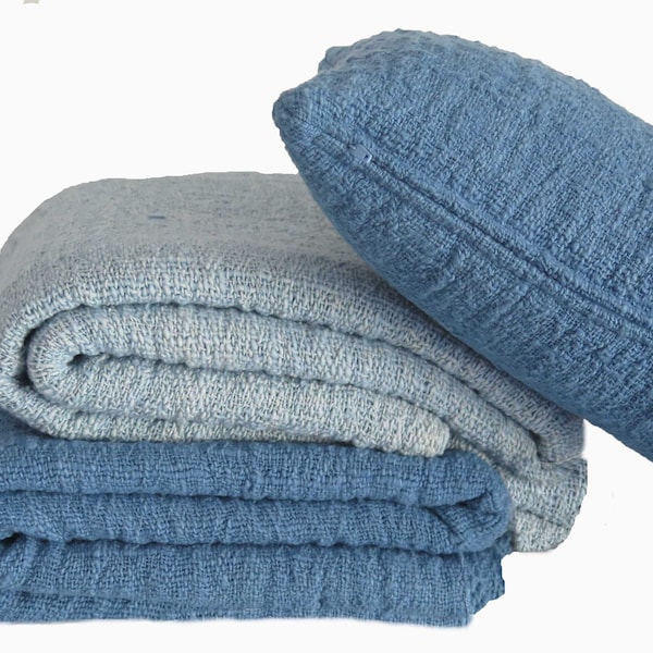 Blue Throw Blanket Etsy