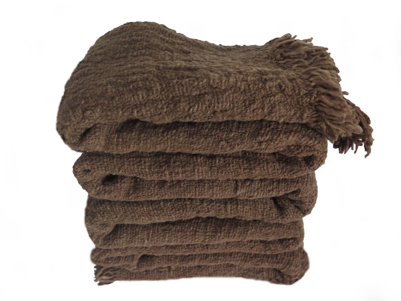 Brown Throw Blanket Handwoven Hand Dyed Sofa Throw Etsy