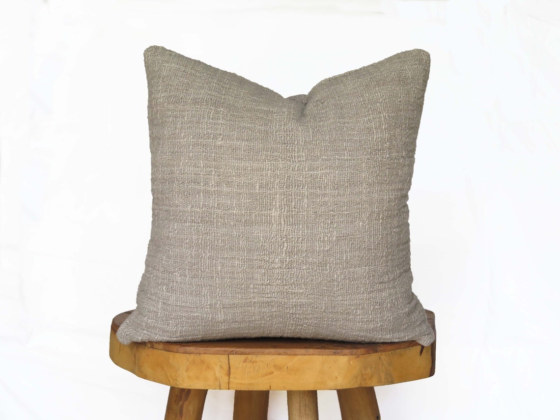Taupe Grey Throw Pillow, Vegan Gift, Organic Conscious Gifts, Stone ...
