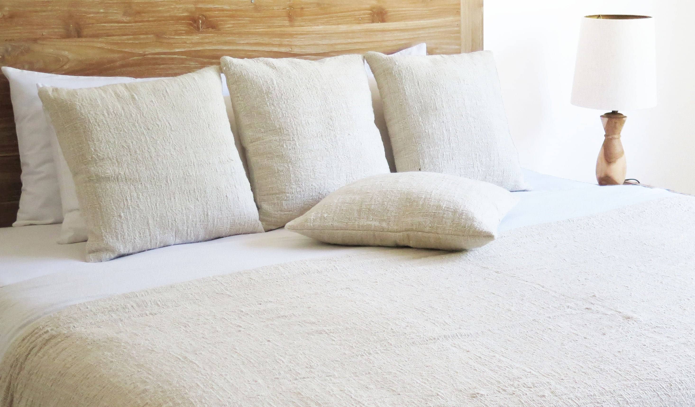 Queen Throw Blanket in Ivory Handwoven Undyed Raw Organic Etsy UK