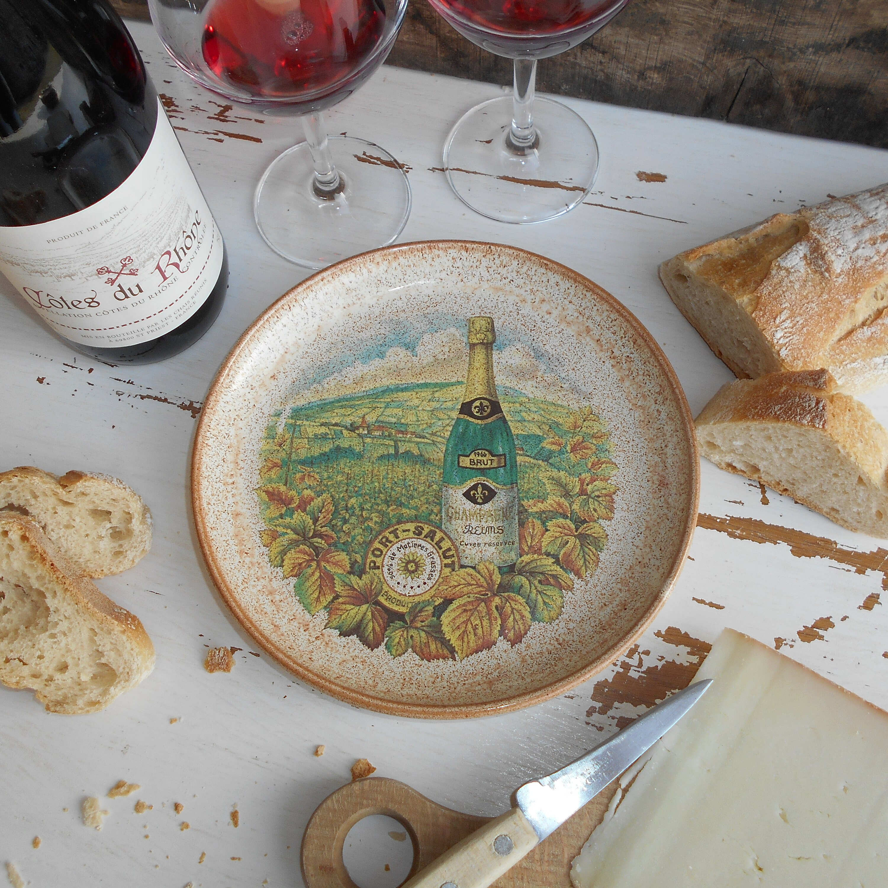 Four French Cheese Plates. Vintage Cheese Plate Set Etsy