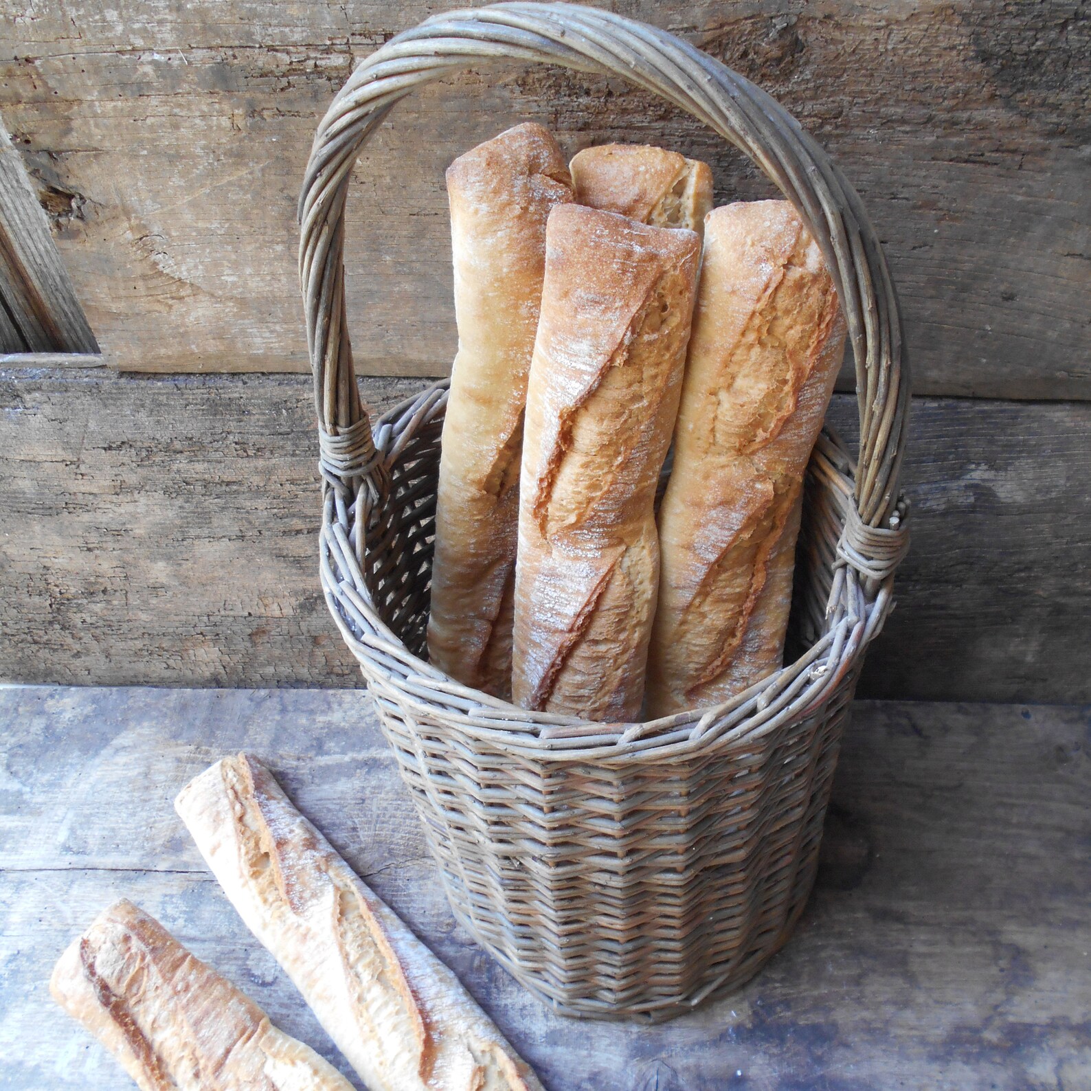 Tall French Wicker Baguette Basket. Bread Display Basket. Etsy