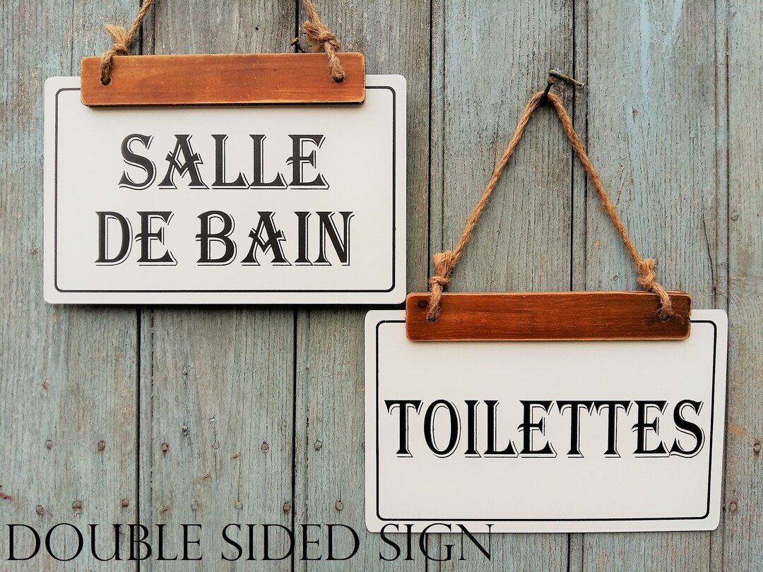 French Bathroom Sign/toilet Sign. DOUBLE SIDED. Salle De Bain Etsy