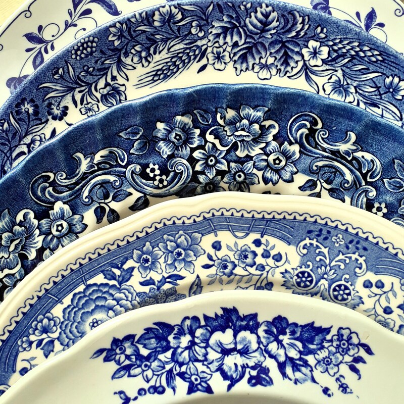 Blue and White Plates - Etsy