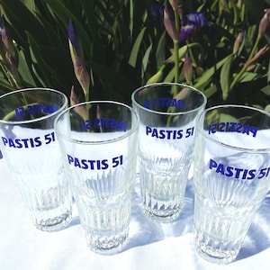 French Vintage Iconic PASTIS 51 Water Carafe, Glass and Pourer French Cafe  Bar Chic 