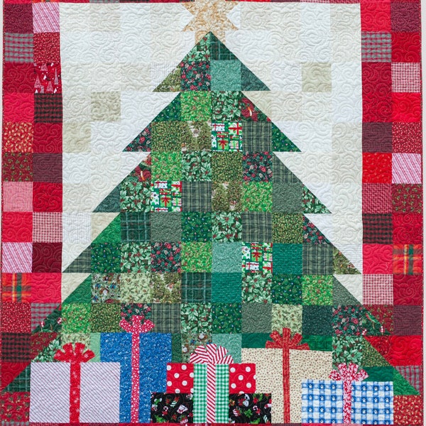 Gewatteerde kerstboomquilt