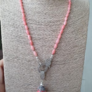 Coral Necklace and Earrings Set – Light Pink Natural Coral Jewelry – Sterling Silver Clasp – Handmade Gift for Her image 10