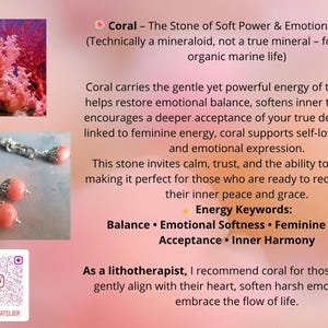 Coral Necklace and Earrings Set – Light Pink Natural Coral Jewelry – Sterling Silver Clasp – Handmade Gift for Her image 2