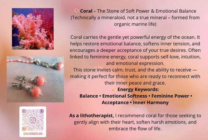 Coral Necklace and Earrings Set – Light Pink Natural Coral Jewelry – Sterling Silver Clasp – Handmade Gift for Her image 2