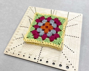 Planche à colorier avec épingles en acier, 19 cm, carrés grand-mère, crochet, fleur africaine, bouleau de la Baltique, cadeau pour tricoteuses, outil de tricot