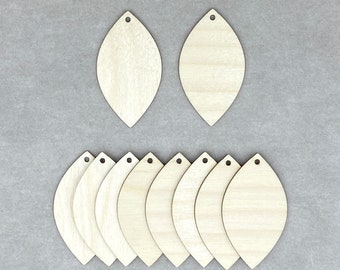 Leaf earring sublimation blanks, 10 pair (20pcs), Eco friendly birch double sided sublimation earrings
