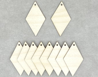 Rhombus earring sublimation blanks, 10 pair (20pcs), Eco friendly birch double sided sublimation earrings