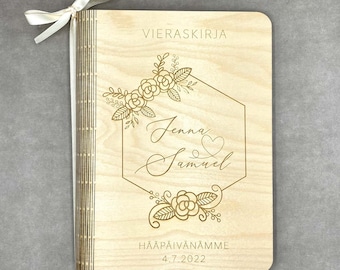 Personalized Guest Book for Celebrations, Weddings, Made of Eco Friendly Baltic Birch Plywood