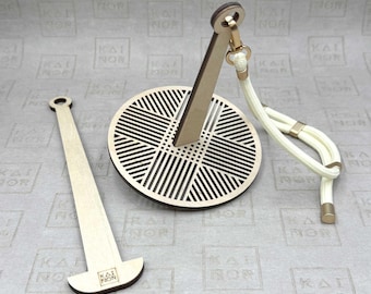 Wooden Portable Wrist Yarn Holder With Two Spindels Adjustable Wrist Strap - Wool