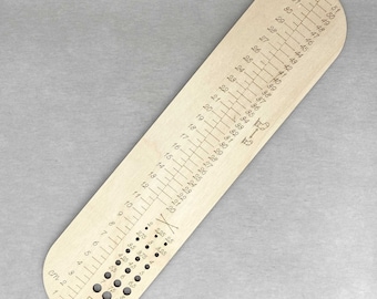 Personalized Sock Ruler: Baltic Birch Knitting Tool with Needle Gauge