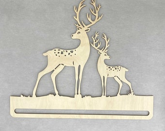 Personalized Reindeer Macrame Dowel: Baltic Birch Weaving Hanger