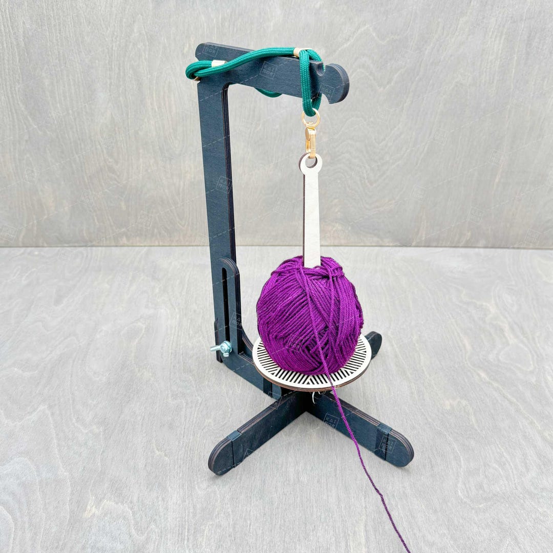 Crochet Spindle Rack Wooden Tabletop Yarn Ball Holder: Knitting Crochet Spindle With Wrist ...