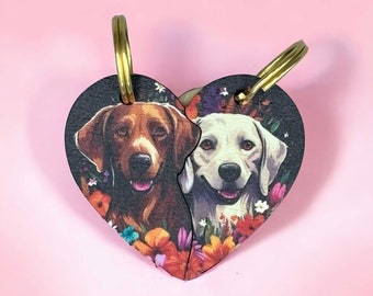 Llavero de la amistad con forma de perro, con forma de corazón, regalo para un amigo.