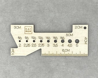 Sewing Gauge with Needle Measuring, Eco Friendly, baltic birch plywood, Knitters gift, Knitting tool