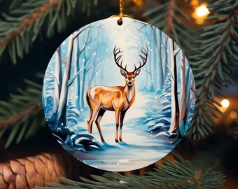 Deer Christmas Tree Ornament, Home Decoration, Nordic Design, Eco Friendly Baltic Birch Plywood
