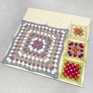 Multiuse Blocking board with steel pins, 39cm, Large size, Granny Squares, Crocheting, African Flower, birch, Knitters gift, Knitting tool