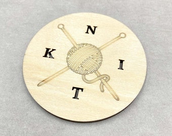 KNIT Coaster for Mugs, Cups, Glasses, Eco Friendly Baltic Birch Plywood