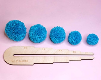 5 en 1 Pom Pom Maker, suministros artesanales ecológicos hechos de madera contrachapada de abedul báltico