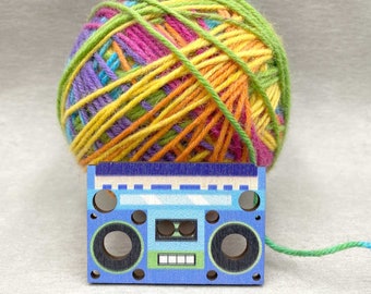 Boombox Knitting Needle Gauge: Baltic Birch, Retro Knitters Tool