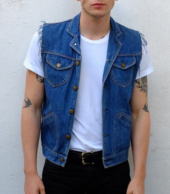 80s denim vest outfit