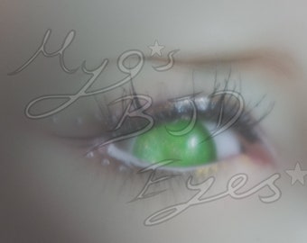 16mm neon green pupiless half round eyes